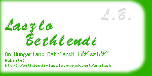 laszlo bethlendi business card